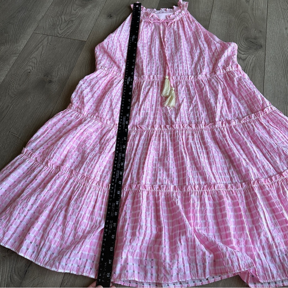 THML Sleeveless Pink Sun Dress Lined gingham size Medium - Picture 8 of 11